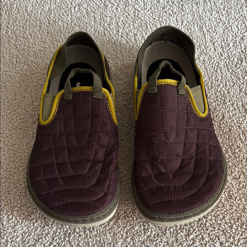 Merrill Hut Moc Quilted Slip-On Shoe women 8 Brown Adventure Trekking Comfort